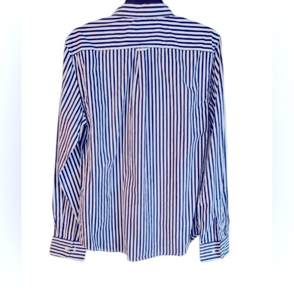 DENIM & FLOWER Ricky Singh 👕 Classic Blue Striped Men's Shirt - Picture 1 of 5